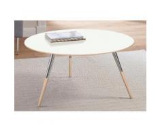 andas Couchtisch »stick« mit Chrom Detail an den Beinen, weiß, white oak Laminat weiß