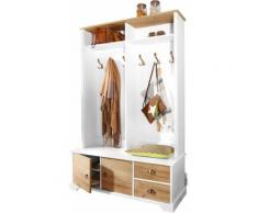 Home affaire Kompaktgarderobe »Milla«, weiß, weiß/eichefarben