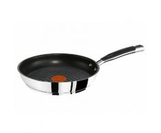 Tefal Bratpfanne, Edelstahl, Induktion, »GOURMET SERIES«, silberfarben, Unisex, außen silberfarben/innen schwarz