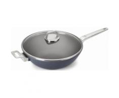 WOLL Wok- und Rührpfanne mit Glasdeckel, Aluminium- Guss, »DIAMOND LITE PRO«, schwarz, Unisex, schwarz/silberfarben
