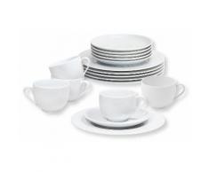 Kahla Kaffeeservice weiß, 18-teilig, Porzellan, »ARONDA«, weiß, Unisex, weiß