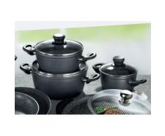 SET: Kochtopfset, Stoneline (6tlg.), schwarz, Unisex, schwarz