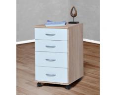 Rollcontainer »1191-1«, braun, Sonoma-Eichefb. Perlweiß