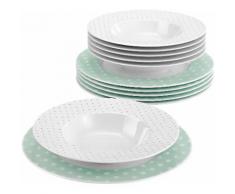 Seltmann Weiden Tafelservice, Porzellan, 12-teilig, »NO LIMITS«, grün, Unisex, weiß/mintgrün