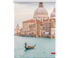Seitenzugrollo, Lichtblick, »Venedig Canal Grande«, Klemmfix, Kettenzug, Lichtschutz, Fixmaß, ohne Bohren, blau, blau