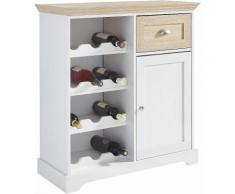 Home affaire Weinschrank »Maze«, weiß, Weiß/Eichefarben sägerau