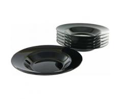 Luminarc Pastateller, Opalglas (6 Stck.), schwarz, Unisex, schwarz