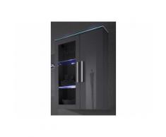 Hängevitrine, Höhe 118 cm, grau, grau