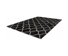 Fell-Teppich, Kayoom, »Lavish 310«, Patchwork-Leder, handgewebt, schwarz, Schwarz