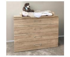 Wickelkommode, Breite 115 cm passend zur Babymöbel Serie »Sylt« in eiche NB, braun, eiche NB