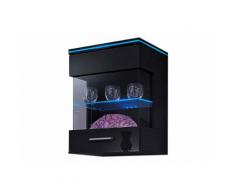Hängevitrine, Höhe 60 cm, schwarz, schwarz