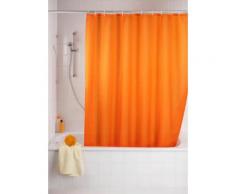 WENKO Anti-Schimmel Duschvorhang Uni, 180/200 cm, waschbar, orange, Orange