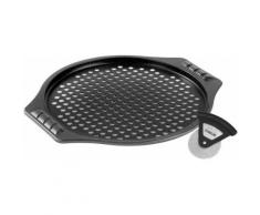 STONELINE® Pizza-Backblech, Karbonstahl, Stoneline®Antihaftbeschichtung, schwarz, Unisex, schwarz
