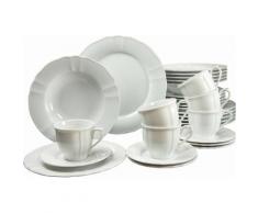 CreaTable Kombiservice, Porzellan, »Flora« (30-teilig), weiß, Unisex, weiß