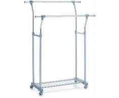 Zeller Present Rollkleiderständer, ausziehbar und höhenverstellbar, 85-110 x 51 x 114-161 cm, silberfarben, Unisex, silberfarben