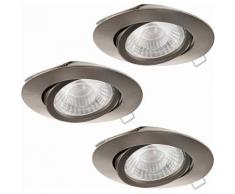 Eglo LED Einbauleuchte, 3er Set, »TEDO1«, silberfarben, Unisex, nickelfarben, matt