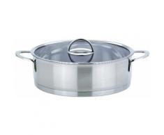 GSW Brat- und Servierpfanne, Edelstahl, Induktion, 28 cm, »ELEGANCE«, silberfarben, Unisex, silberfarben