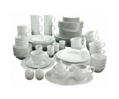 CreaTable Kombiservice Porzellan, 80 Teile, »RITMO«, weiß, Unisex, weiß