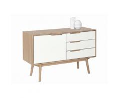 andas Sideboard »Curve«, white oak, im nordischen Design, weiß, Laminat weiß