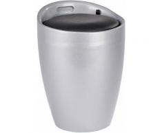 WENKO Hocker Candy White, Badhocker, mit abnehmbarem Wäschesack, silberfarben, silber