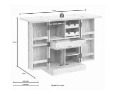 Home affaire Hausbar/ Barschrank »Natalie«, aus Massivholz, in 3-D-Optik, braun, Sheesham