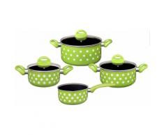 GSW Kochtopf-Set, Aluminium, 7-teilig, »PUNTINO«, grün, Unisex, grün/weiß