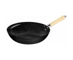 Stoneline Wok, Karbonstahl, Induktion, Ø 30 cm, schwarz, Unisex, schwarz