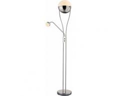 Trio Leuchten, LED Stehleuchte, mit Leseleuchte, »CHRIS«, silberfarben, Unisex, chormfarben