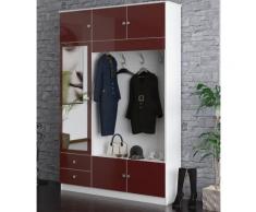 Kompaktgarderobe »Kompakta«, rot, weiß-bordeaux