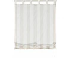 Raffrollo, Gardisette, »Duo«, mit Schlaufen (1 Stück), natur, creme