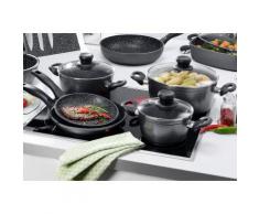 Kochtopf-Set, Stoneline (8-teilig), schwarz, Unisex, schwarz