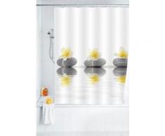 WENKO Duschvorhang Stones with Flower, 180/200 cm, waschbar, bunt, Mehrfarbig