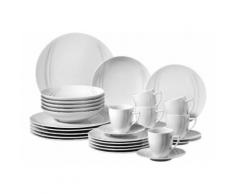 CreaTable Kombiservice, Porzellan, 30 Teile, »CARAT«, weiß, Unisex, weiß