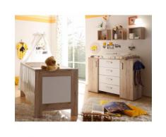 Spar-Set: Bett und Wickelkommode »Twin«, sanremo hell/ weiß matt, weiß, sanremo hell/ weiß