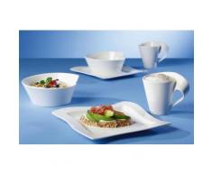 Villeroy & Boch Frühstück-Set, Porzellan, 6 Teile, »NewWave«, weiß, Unisex, weiß
