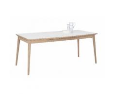 andas Esstisch mit Auszugsfunktion »Curve«, white oak, Breite 180 cm, in Bootsform, weiß, Tischplatte Laminat weiß