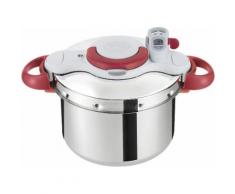 Tefal Schnellkochtopf, mit Garkorb, Edelstahl, Induktion, »Clipso Minut Perfect«, silberfarben, Unisex, silberfarben, rot