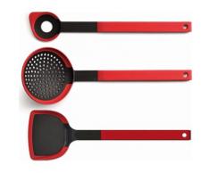 WOLL Küchenhelfer-Set, 3-tlg., »Cook it«, rot, Unisex, rot/schwarz