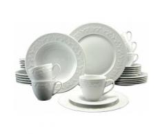 CreaTable Kombiservice, »SILVIA« (30tlg.), Porzellan, weiß, Unisex, weiß