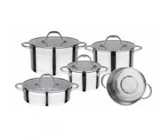 GSW Kochtopf-Set, Edelstahl, Induktion, 9 Teile, »OSLO«, silberfarben, Unisex, silberfarben
