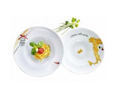 Pastateller, Retsch Arzberg (6tlg.), weiß, Unisex, Weiß, mit mediterranem Motiv