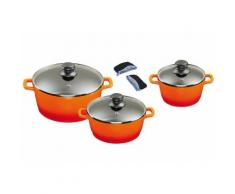 Aluguss-Kochtopfset, mit gratis Henkelpads, KING (8tlg.), orange, Unisex, orange