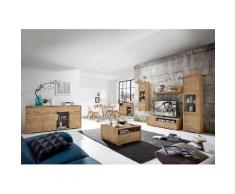 Hängevitrine »Calvi«, Höhe 140 cm, grau, Eichefarben Navarra/Steingrau