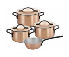 RÖSLE Topf-Set, Edelstahl/Aluminium, Kupfer, Induktion, 4 Teile, »CHALET«, braun, Unisex, kupferfarben/silberfarben