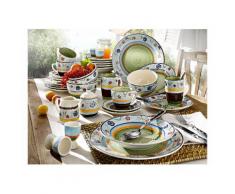 Creatable Steingut Kombiservice, »Flower Serenade« (50-tlg.), blau, Unisex, blau