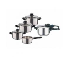 Edelstahl Topfset inkl. Schnellkochtopf, M&K (9tlg.), silberfarben, Unisex, silberfarben