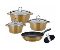 GSW Kochtopf-Set, Aluguss, Induktion, 9 Teile, »GOURMET PREMIUM COLOR«, goldfarben, Unisex, goldfarben/schwarz