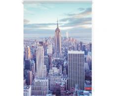 Seitenzugrollo, Lichtblick, »Klemmfix Dekor New York«, Lichtschutz, Fixmaß, ohne Bohren, blau, blau