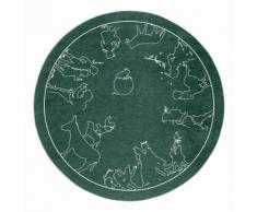 Kinderteppich, »Märchen 7«, grimmliis, rund, Höhe 2 mm, maschinell gewebt, grün, grün