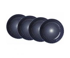 Flirt by R&B Suppenteller, Ø 20,5 cm, Keramik, 4 Teile, »ROYAL REIKO«, blau, Unisex, weiß/blau